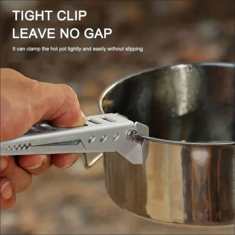 Aluminum Alloy Outdoor Camping Pot Handle Clip Tableware Anti Scald Pot Gripper Holder Clamp Picnic and Home Kitchen Tools