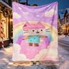 Gabby's Dollhouse Pattern Blanket for Home Decoration, Bed, Sofa, Car Travel, Camping, Suitable for All Seasons, Birthday Christmas Gift