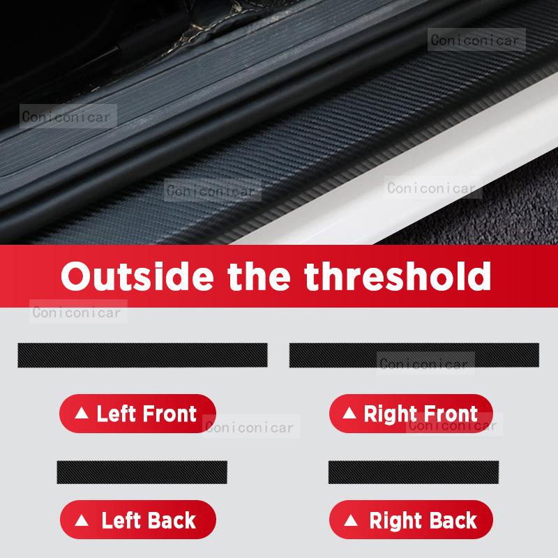 Autocollant de seuil de porte en fibre de carbone pour CHERY OMODA C5 2022-2025 Pédale de seuil Anti-rayures Accessoires de décoration intérieure