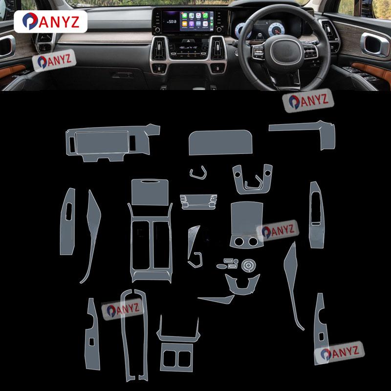 Dla Kia Sorento MQ4 - Panel panelu zmiany biegów samochodu Ekran nawigacji Wnętrze samochodu Folia ochronna TPU Naklejka zapobiegająca zarysowaniom