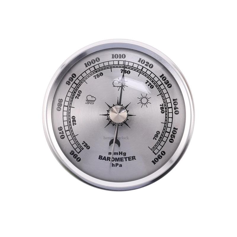 Metal Frame Barometer Clock with Weather Station and Sailing Pressure Gauge