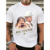White T Shirt Bud And Terence Movie Characters Print Casual Wear for Men