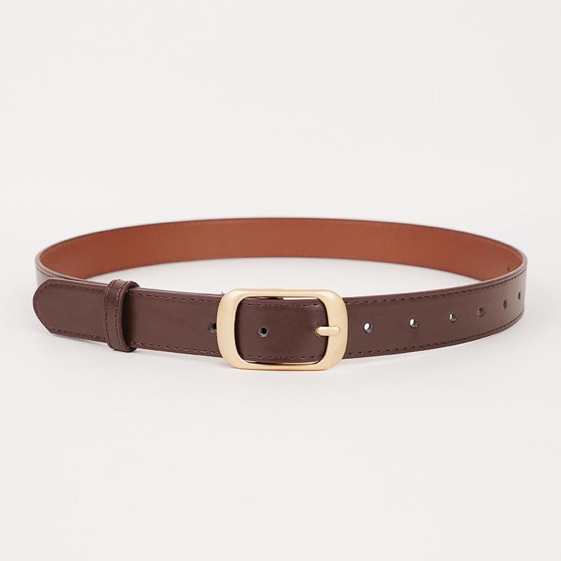 Women's Belt Versatile High-End Feel Belt Pure Cowhide Simple Pin Buckle Fashion Decorative Jeans Belt