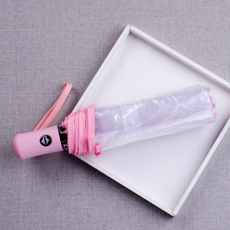 1Pcs 8-Bone Transparent Umbrella Automatic Folding Transparent Umbrella Fully Automatic Transparent Three-Fold Umbrella