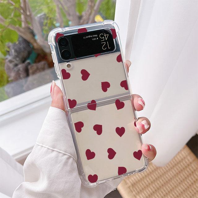 

Роскошный чехол с цветами для Samsung Galaxy Z Flip 3 4 5G Funda Z Flip3 Clear PC Hard Противоударный чехол для телефона Samsung Z Flip3 5G