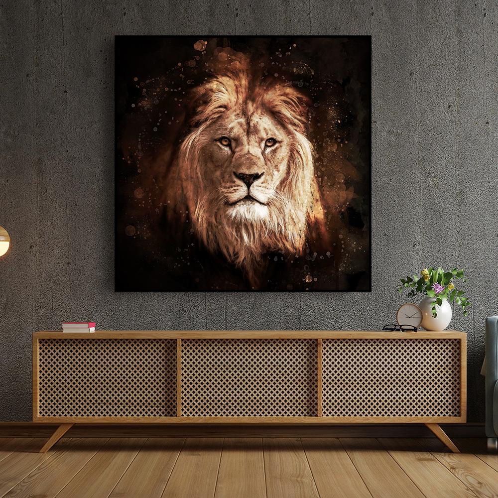 Digital Art Lion Painting Print Modern Abstract Canvas Poster Creative Animal Picture for Living Room Home Wall Decor Cuadros