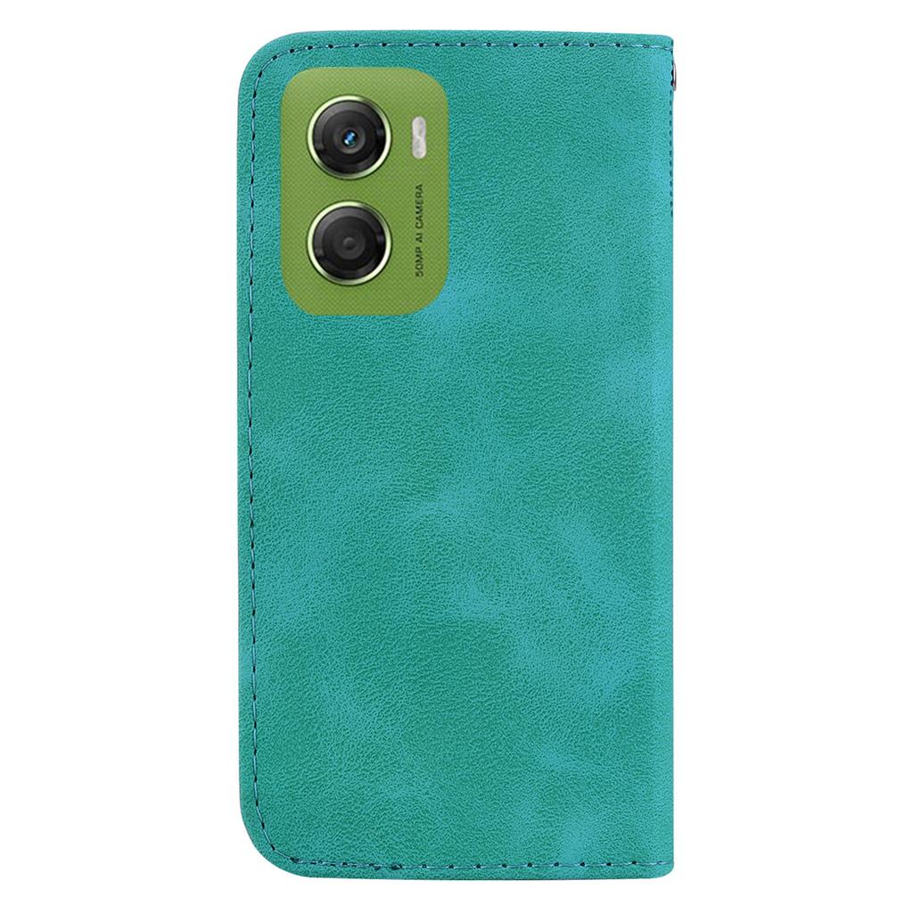 For Motorola Moto G06 4G Stand Case 7-Shaped Pattern Imprint Leather Phone Cover with Strap