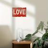 1PC Vintage-Style 'LOVE' Metal Tin Sign, 8x12 Inch - Distressed Red Heart, Rustic Wall Decor For Home & Living Room