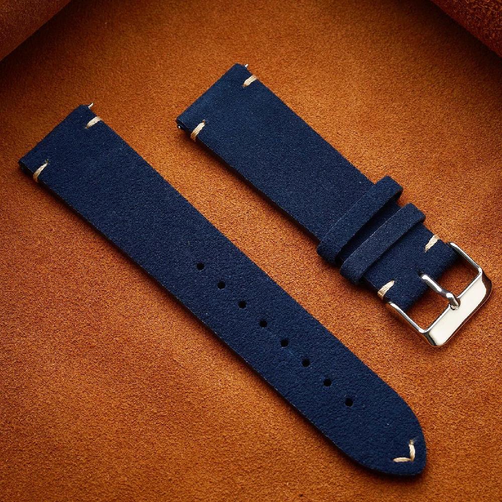 Vintage Genuine Suede Watch Straps 18mm 20mm 22mm Quick Release WatchBand Gray Brown Black Beige 14mm 16mm Wristband Accessories
