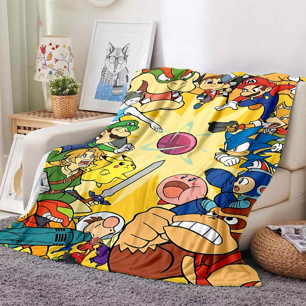 1 Stück Pokémon Gaming-Charaktere Weiche hautfreundliche Flanelldecke mit Digitaldruck, Verschiedene Größen erhältlich für Familie, Freunde, Geburtstag