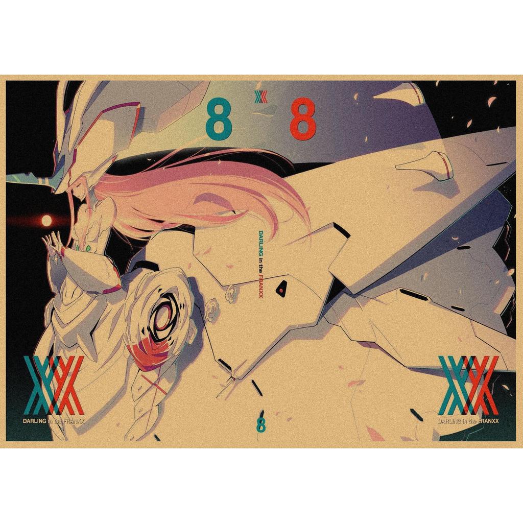 National Team DARLING In the FRANXX Retro Kraft Paper Anime Poster 261 for Wall Decoration