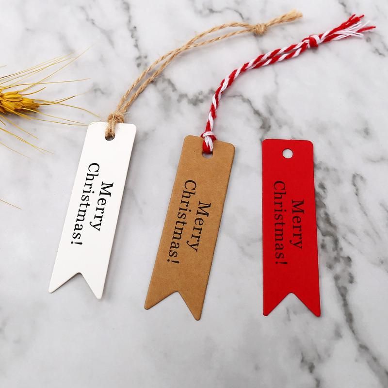 100 Etichette Regalo di Natale Etichette per Regali Festivi con Design Scritta Merry Christmas Etichette Decorative da Appendere