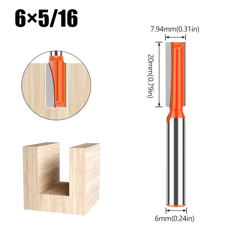 6Mm Woodworking Bottom Cleaning Knife Slotting Knife Woodworking Milling Cutter Notch Knife Edge Trimming Machine Cutter Head Grooving Straight Cutter