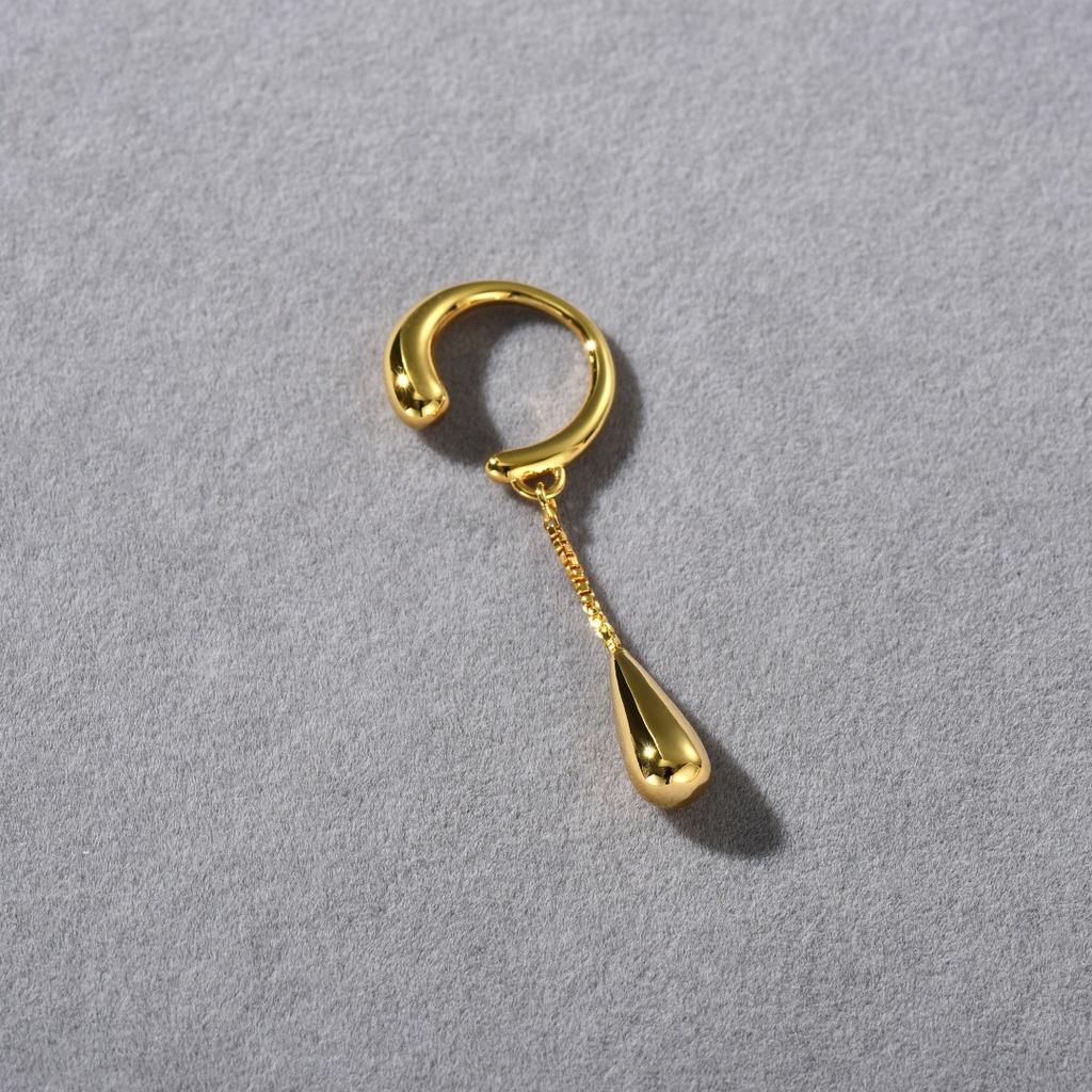 Trendy C-shaped Metal Teardrop Tassel Ear Cuff Clip Earrings for Women Girls Fake Cartilage Non-Piercing Jewelry Gifts