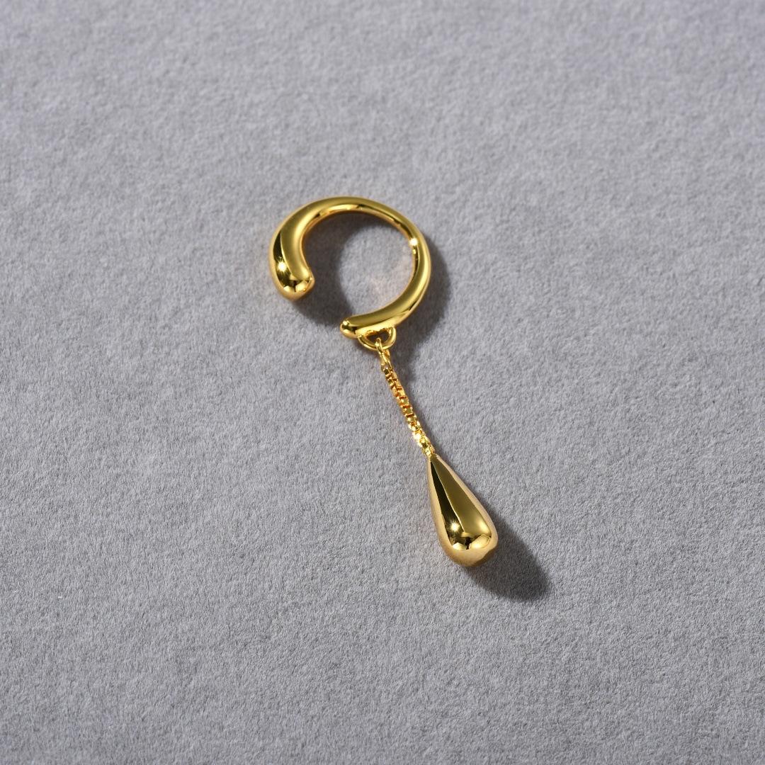 

Модные серьги-клипсы в форме капли металла в форме буквы C для женщин и девочек, искусственные хрящи, не предназначенные для пирсинга, ювелирные изделия в подарок золотой