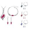 Set di gioielli con orecchini a gancio, collana con ciondolo geometrico con strass da donna