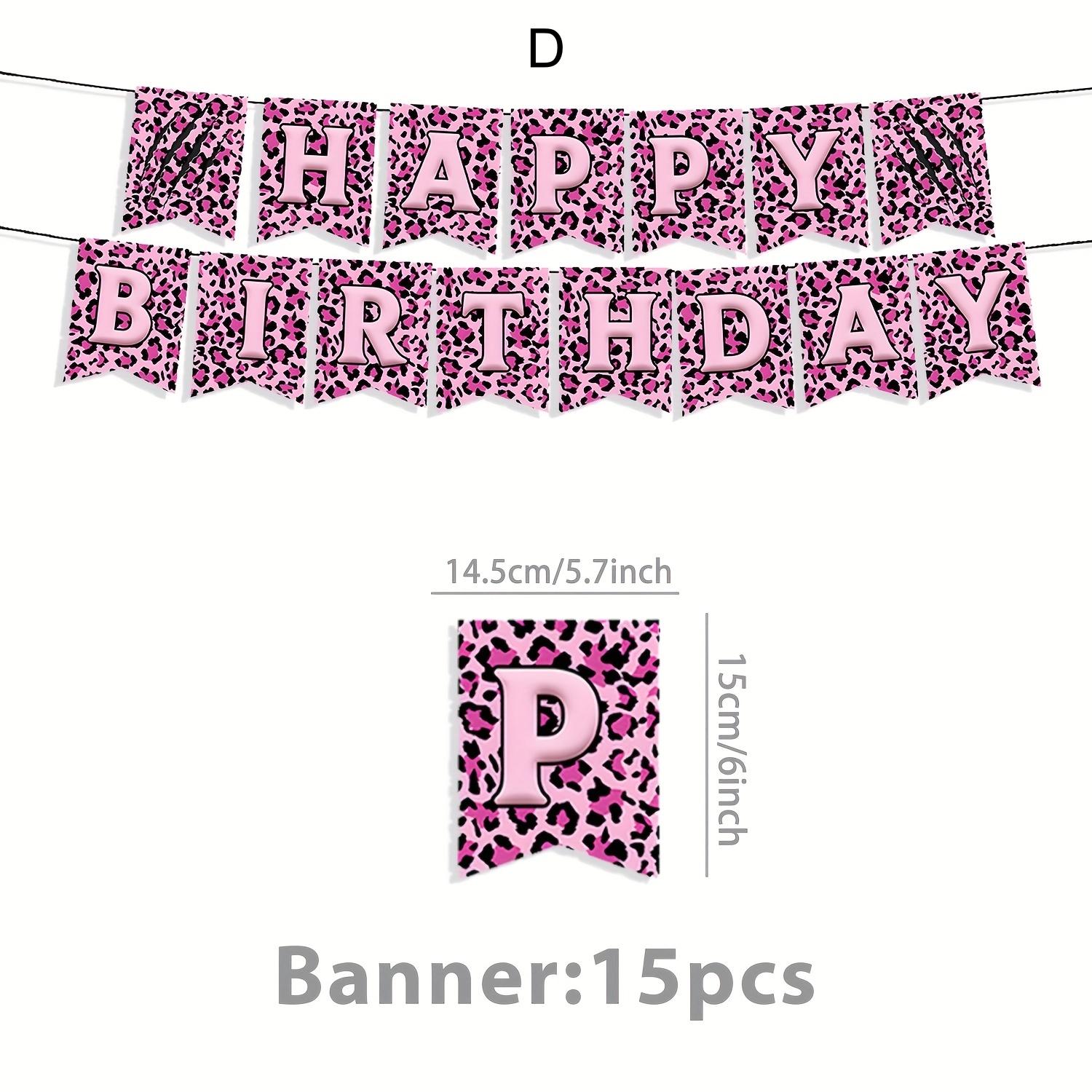 

Multi style leopard print design birthday flags, animal themed parties, best friend gatherings, camping birthday parties, etc