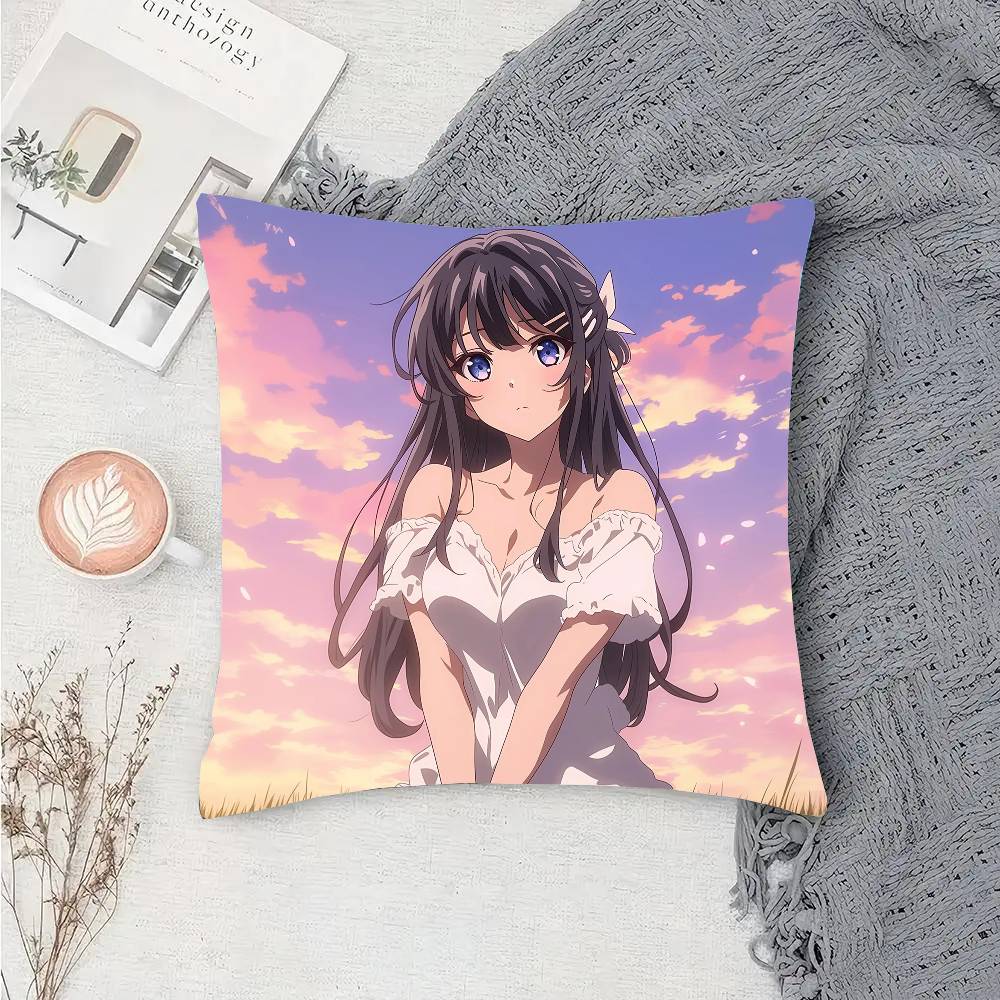 Mai Sakurajima Anime Pillow Case Sofa Cushion Cover Room Home Decoration