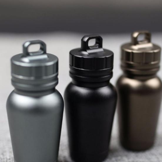 Aluminum Alloy Sealed Bottle Waterproof Capsule Pill Box Outdoor Firstaid Tool