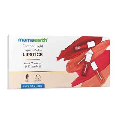Feather Light Liquid Matte Lipstick Pack of 4 Minis | Valentine's Day Gift Pack - (4 X 1.2 Ml)