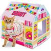 Donut Cat House for Indoor Outdoor Use, 15.55'' X 12.40'' X 15.35'' Waterproof Plastic Cat Shelter Playhouse Villa Castle Birthday Gift, Hideout for