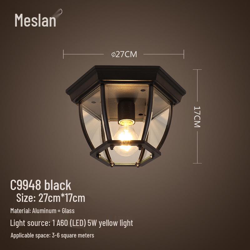 American Retro Industrial Ceiling Light for Bedroom, Dining Room, Balcony, Corridor, Aisle, and Entrance