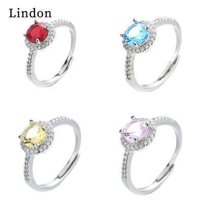 Lindon Classic Copper Alloy Zircon Ring Ladies Jewelry Wedding Promise Party Gift