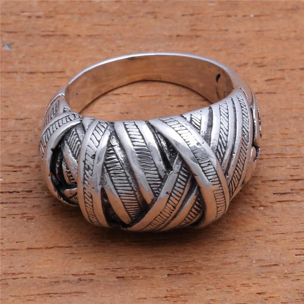 Bijuterii vintage boeme, retro, late, culoare argintie, cu mai multe straturi, inel cu cruce de plantă, inele de logodnă pentru femei