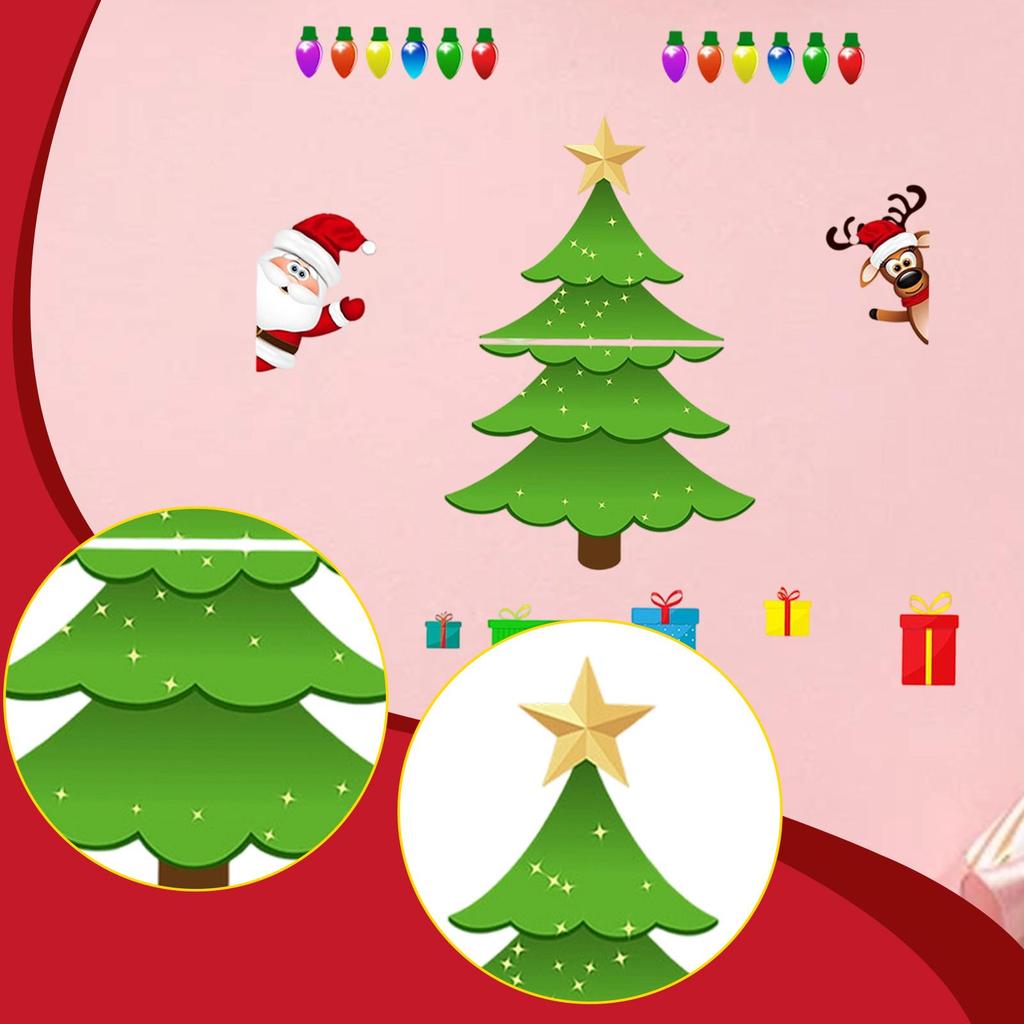 Christmas Tree Refrigerator Stickers Reusable Funny Fridge Ornaments Holiday Stickers Christmas Decorations for Garage Home Car