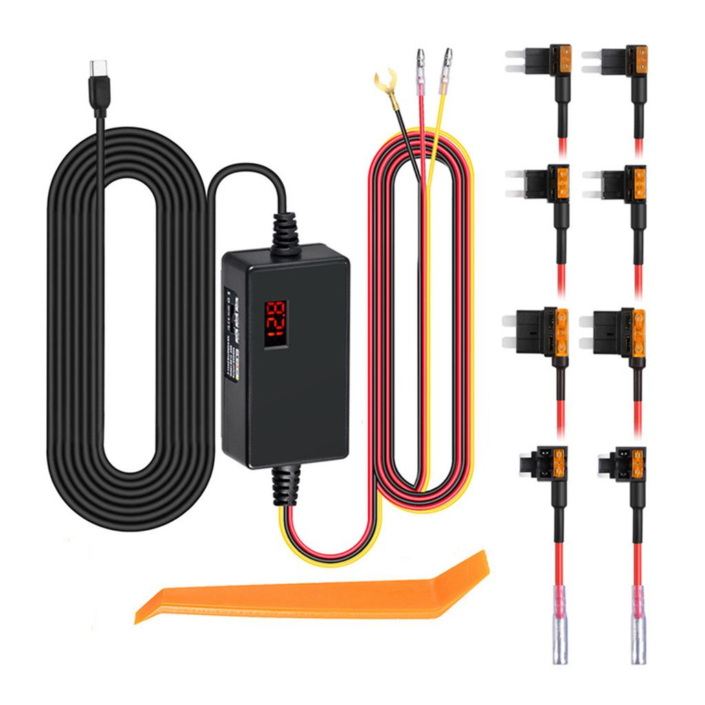 Vehicle Power Adapter Kit with Undervoltage Protection Automotive Hardwire Easy to Use for Seamless Dashboard Cams Operation
