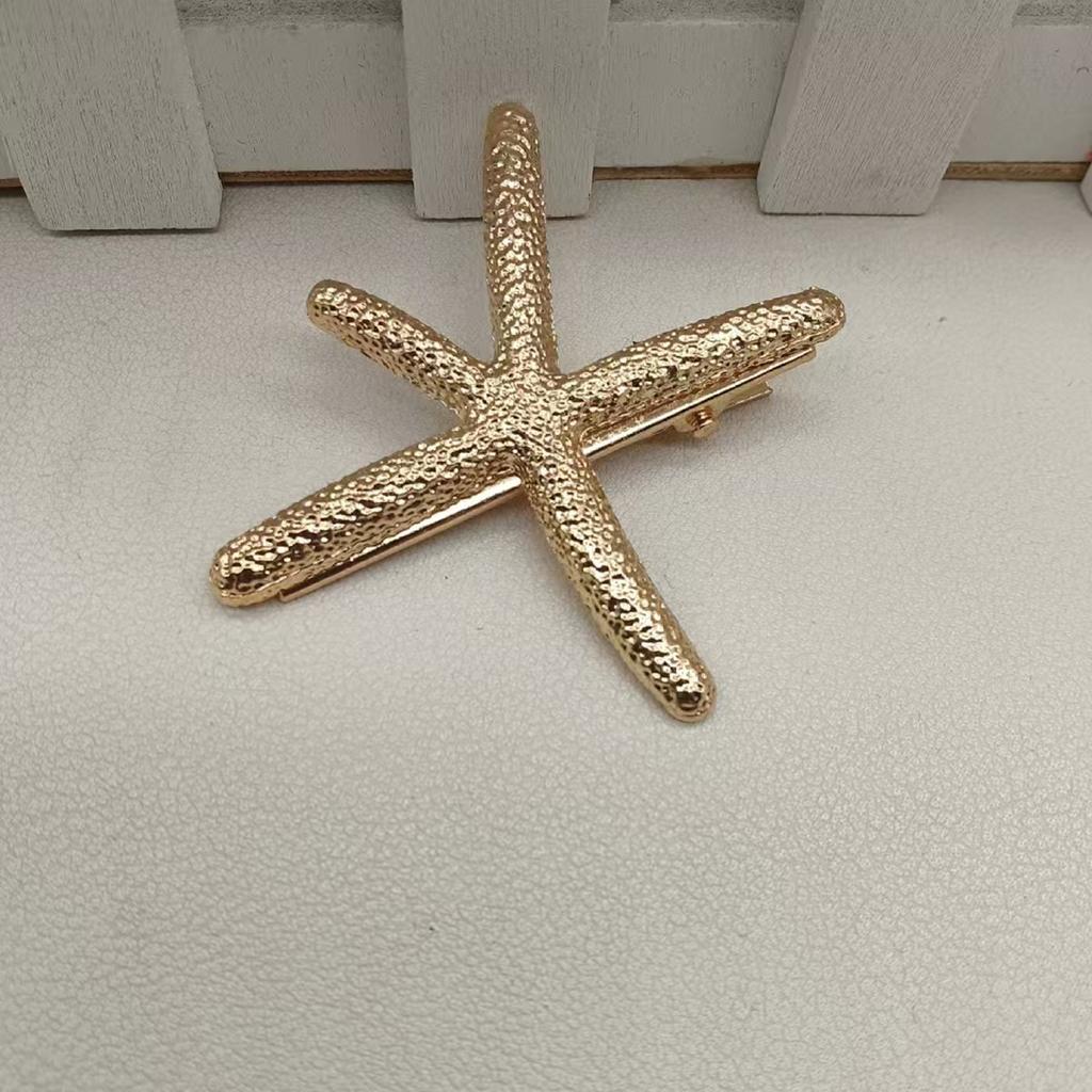 Starfish Geometric Side Spring Metal Bang Hair Clip, Zinc Alloy Snap Barrette for Women and Girls, Straight Curly Hair Fringe