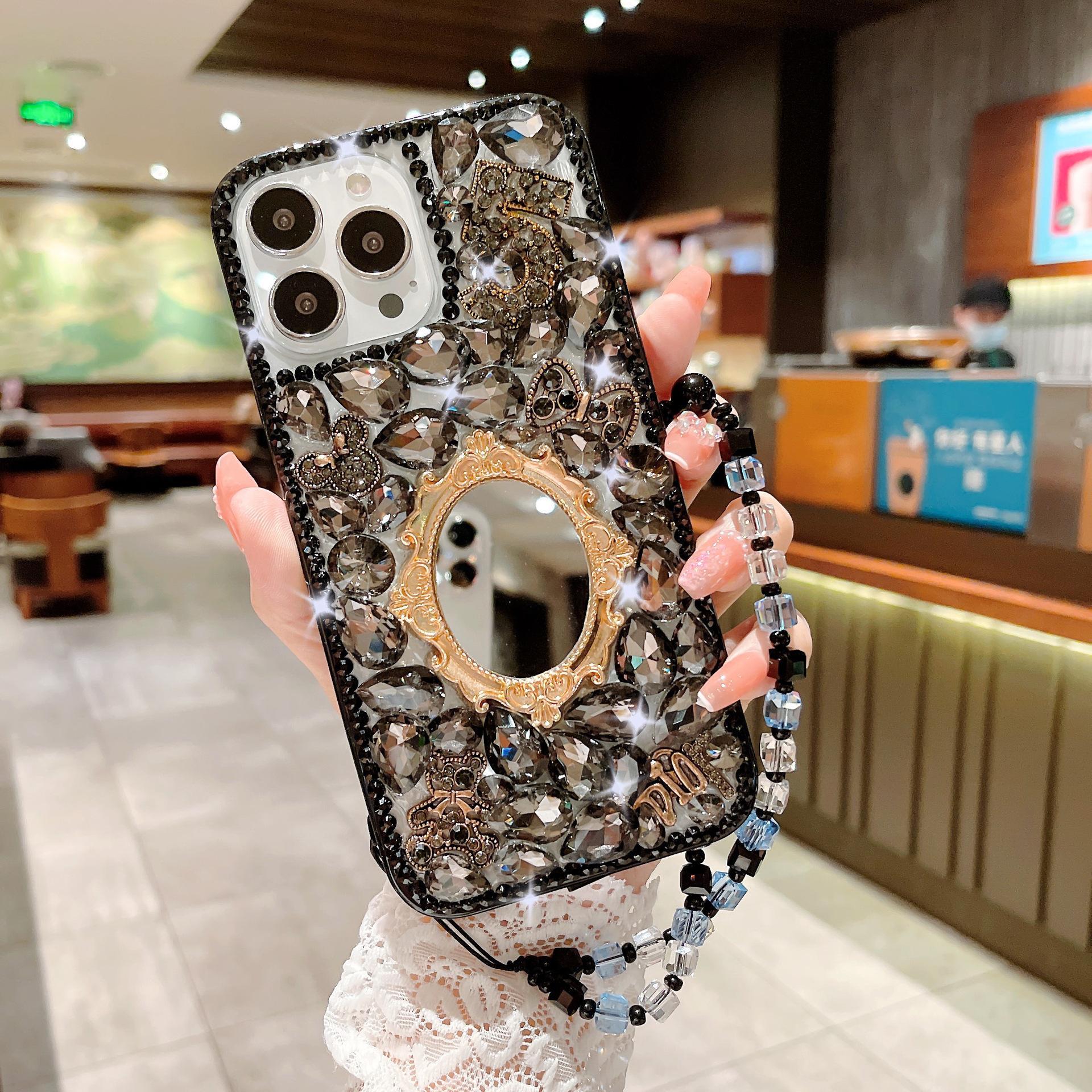 

Подходит для iPhone16 Series Flash Diamond Mobile Phone Case, 14, 15, 16, Pure Handmade Mobile Phone Case, Роскошный Защитный Чехол iPhone16ProMax