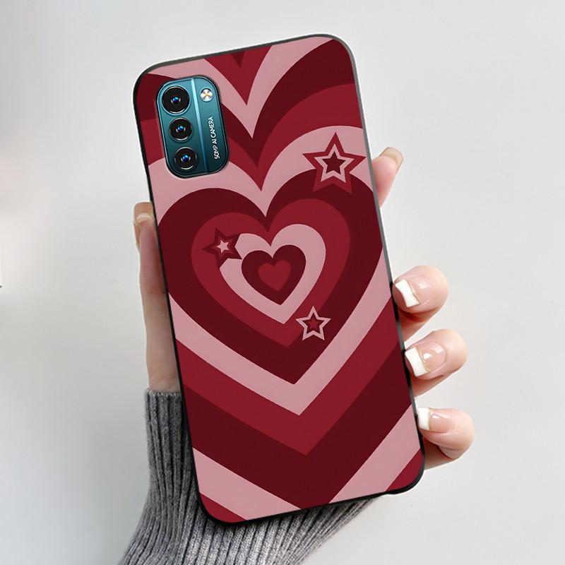 For Nokia G21 G11 Plus Case Cute Love Rabbit Cartoon Black TPU Silicone Soft Cover For NokiaG21 G 11 G11Plus Bumper Phone Case