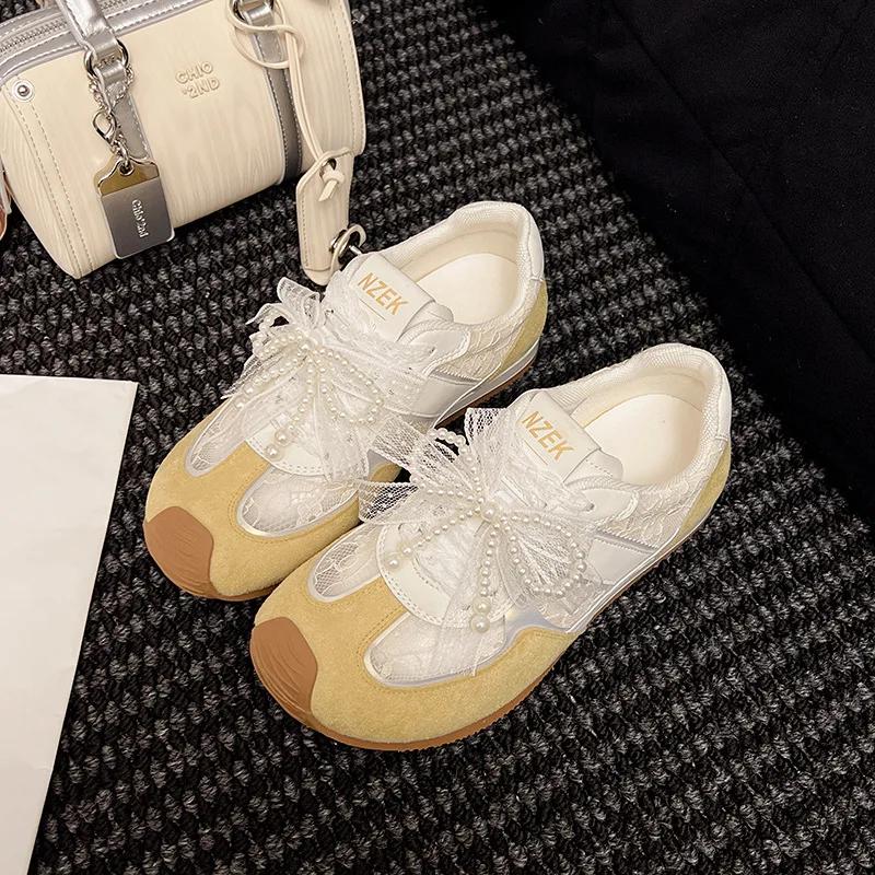 Fashion 2025 Spring New Bow Personality Fashion Casual Mesh with Comfortable Breathable Women's Shoes