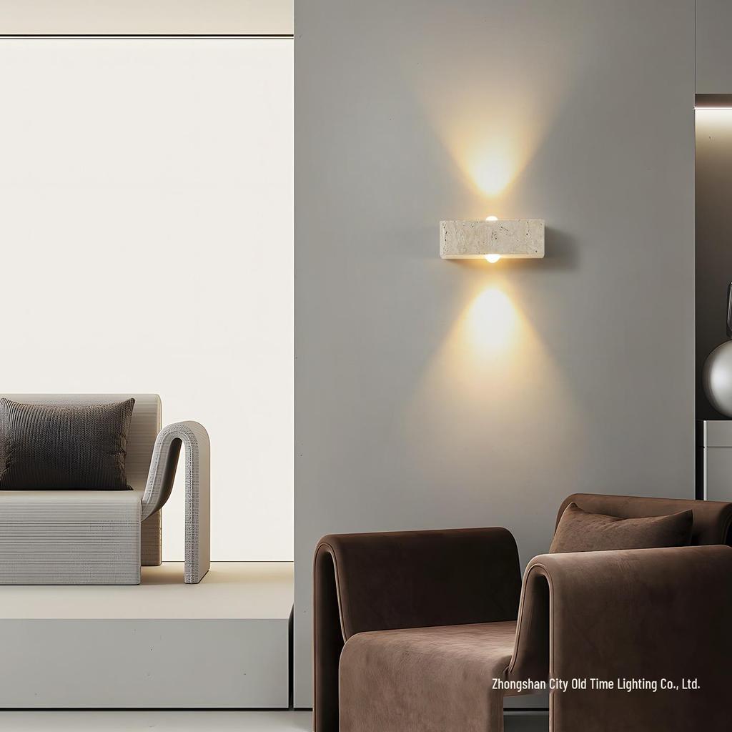 Yellow Dongshi Stone Wall Lamp: Up/Down Villa, Hotel, Bedroom Mood Spotlight