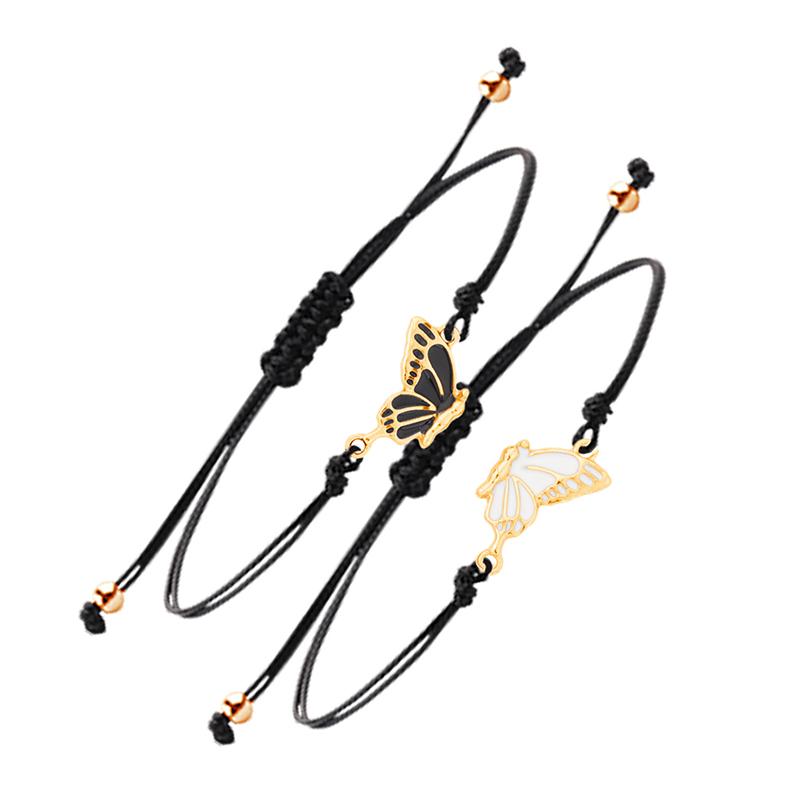 1Pair Butterfly Matching Adjustable Bracelets For Women Men Handmade Woven Friendship Bracelets Jewelry Accessories Gifts
