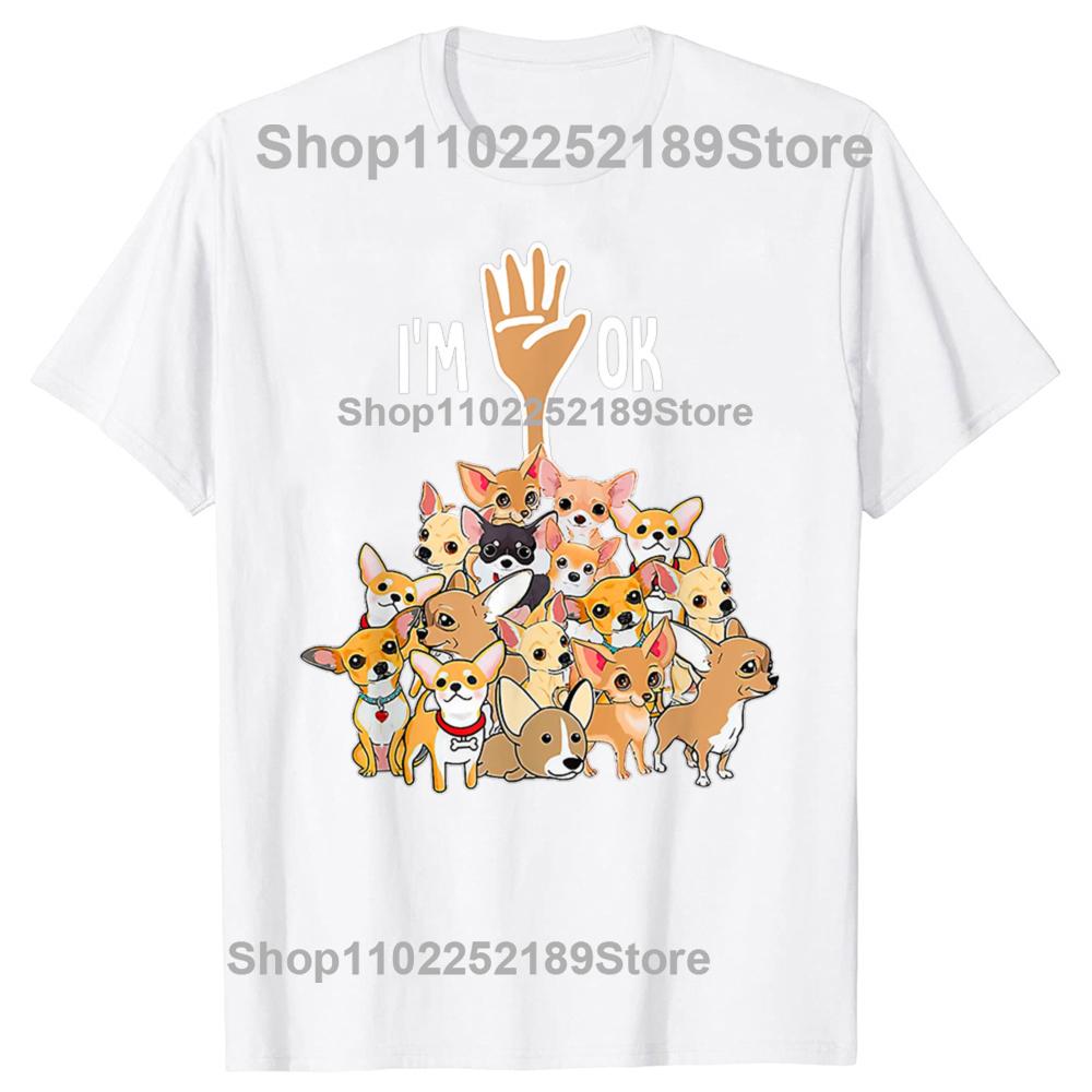 Funny Black Chihuahua Dog In Pocket T Shirts Men Women Pure Cotton Humor Streetwear Tee Shirt Short Sleeve Unisex Loose Clothing