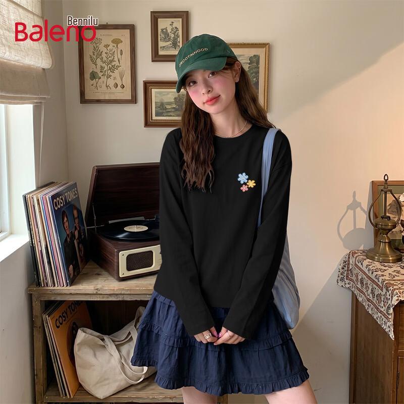 Baleno Women's Casual Pure Cotton Long-Sleeve T-Shirt