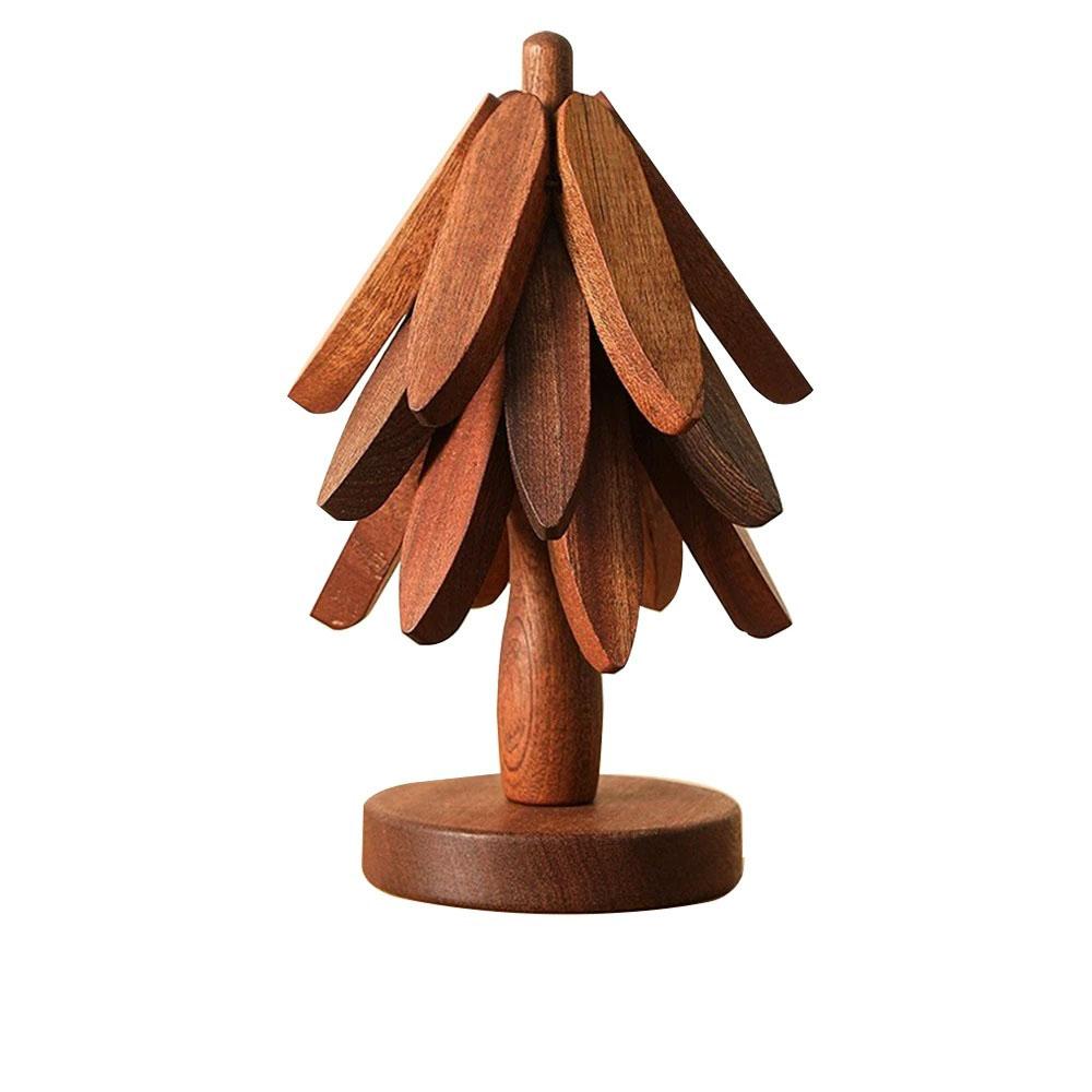 

4 шт./комплект деревянный термостойкий коврик для обеденного стола украшение изоляционная подставка основание набор деревянное украшение для кухонного стола L