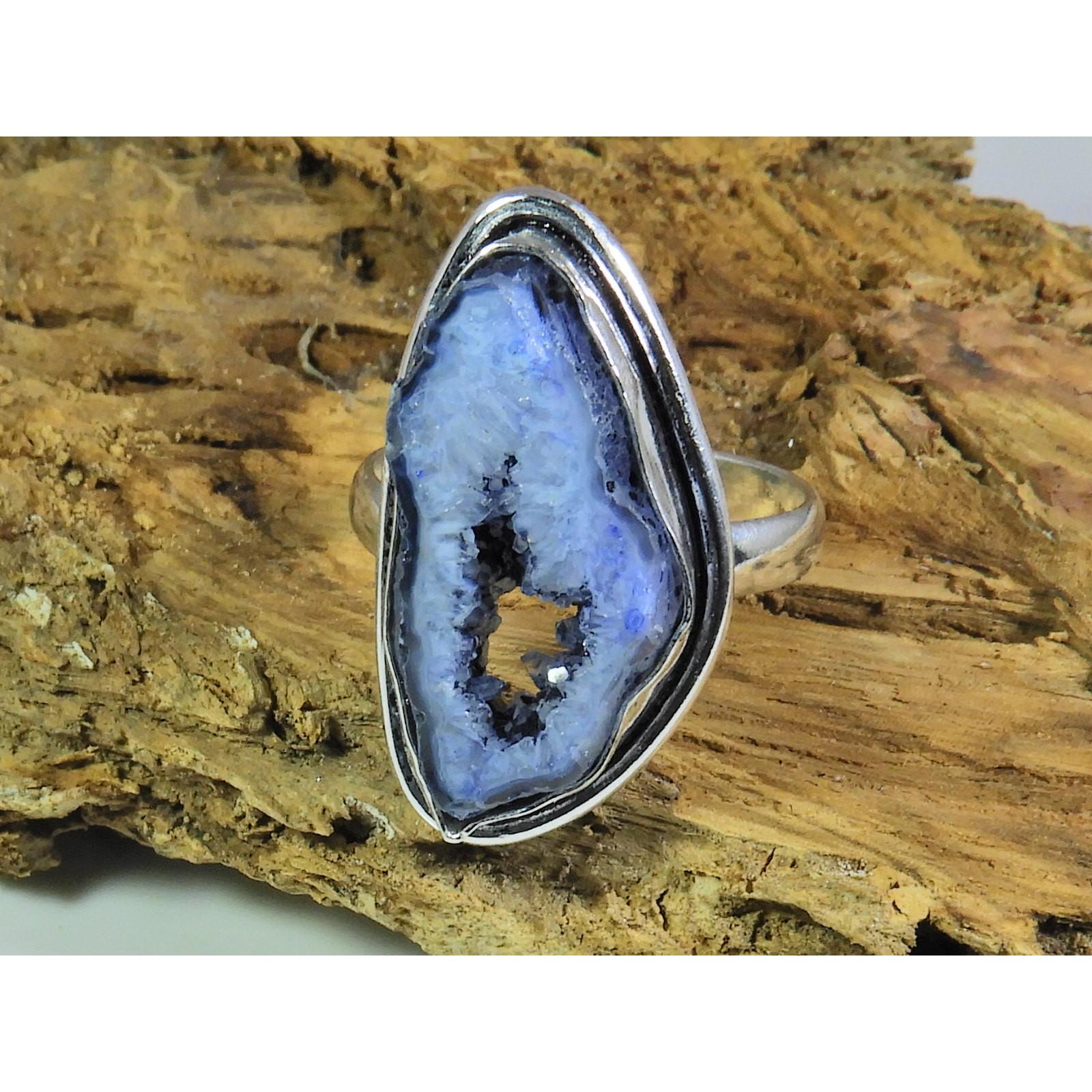 

Color Enhanced Solar Druzy 925 Solid Sterling Silver Ring Size US-9 PG-154