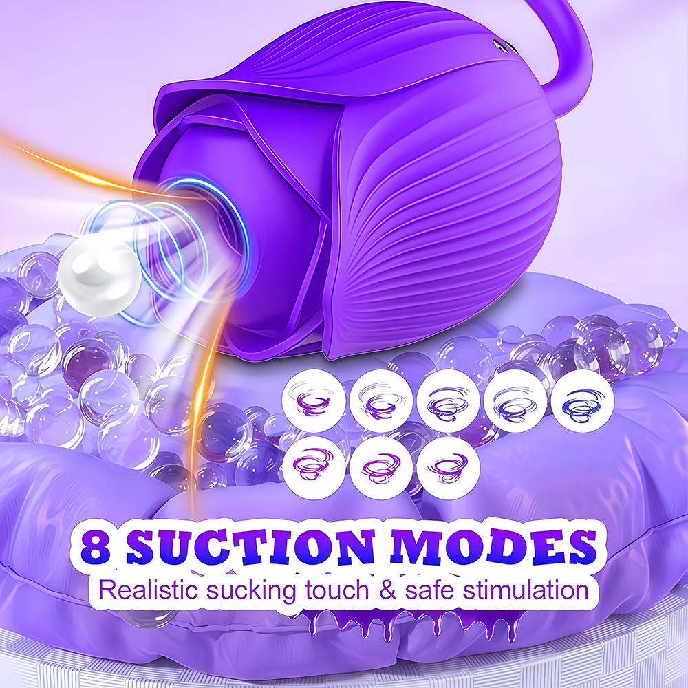Rose Vibrator Toy for Women Clitoral Sucking Vibrator G-spot Thrusting Dildo Clit Nipple Sucker Vibrater Female Couple Sex Toys