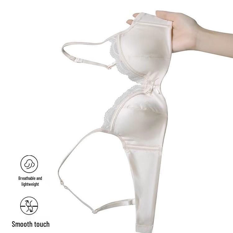 French Lace Push-Up Bra Set: Summer, Anti-Sag, Side Support for Small Bust