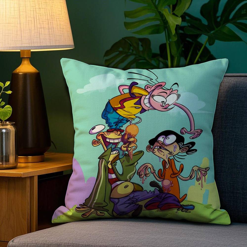 E-Ed Edd N Eddy Pillow Case Anti-dustmite Pillowcase Invisible zipper silky Sofa cushion cover