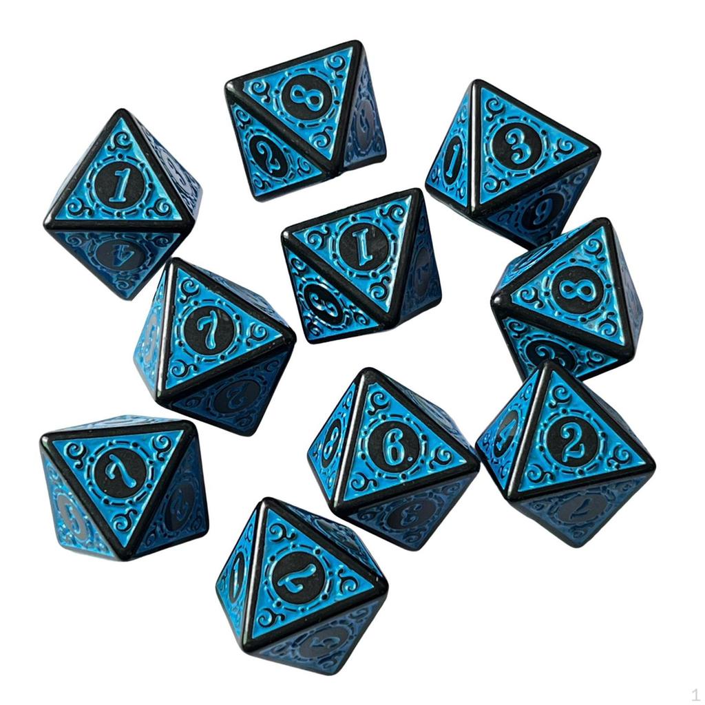 10 Count Polyhedral Dices for Entertainment And Fun