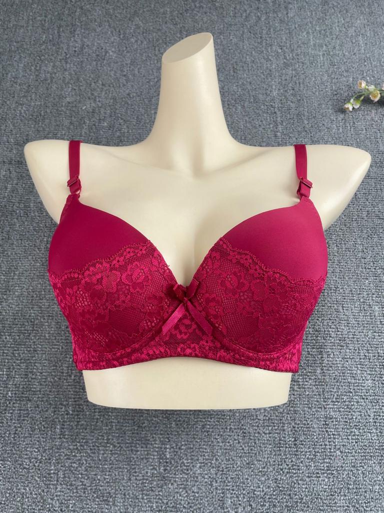 1011 new underwear women gather lace bra upper support medium mold cup close breast anti-sagging underwear