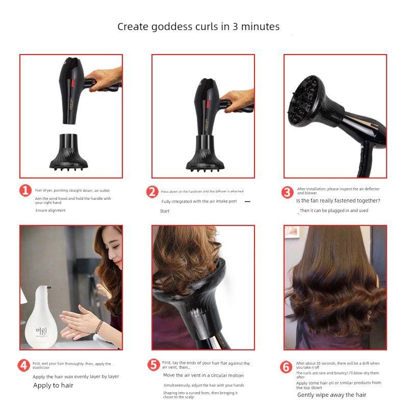 Interface Hair Dryer Attachment for Curling Hair, Old-Fashioned Hair Dryer, Hair Drying Tool, Hair Hood for Women, Large Drying Hood, Wool Curls