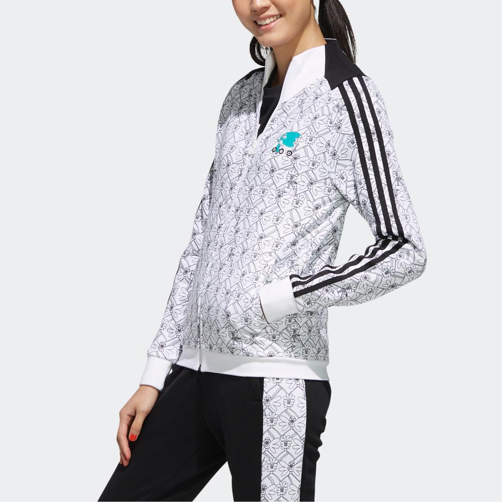 Adidas Neo Stand Collar Striped Zip Long Sleeve Jacket Women Jackets White FU3582
