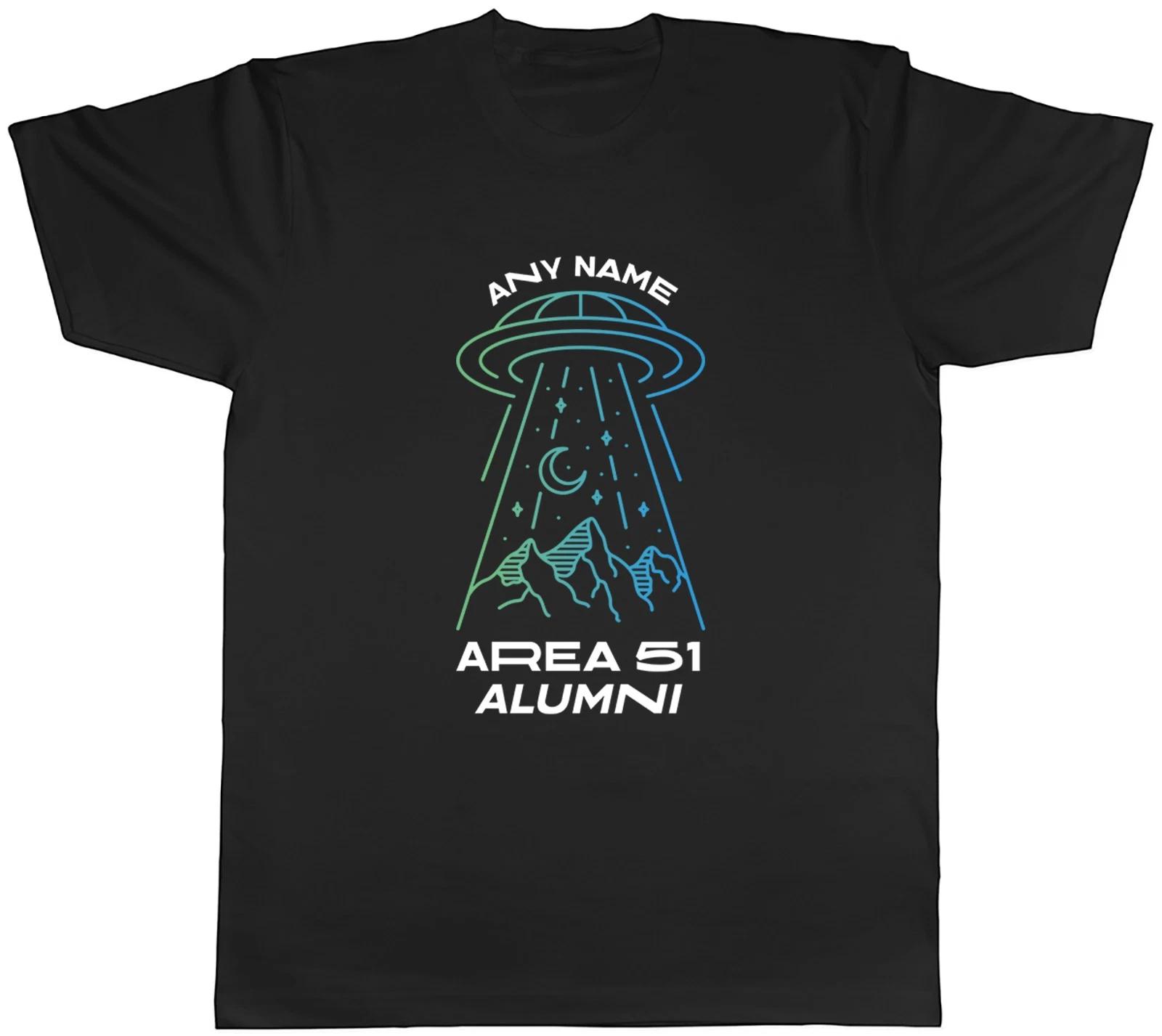 Personalised Any Name Area 51 Alumni Funny Alien Mens T-Shirt Tee Gift Top S