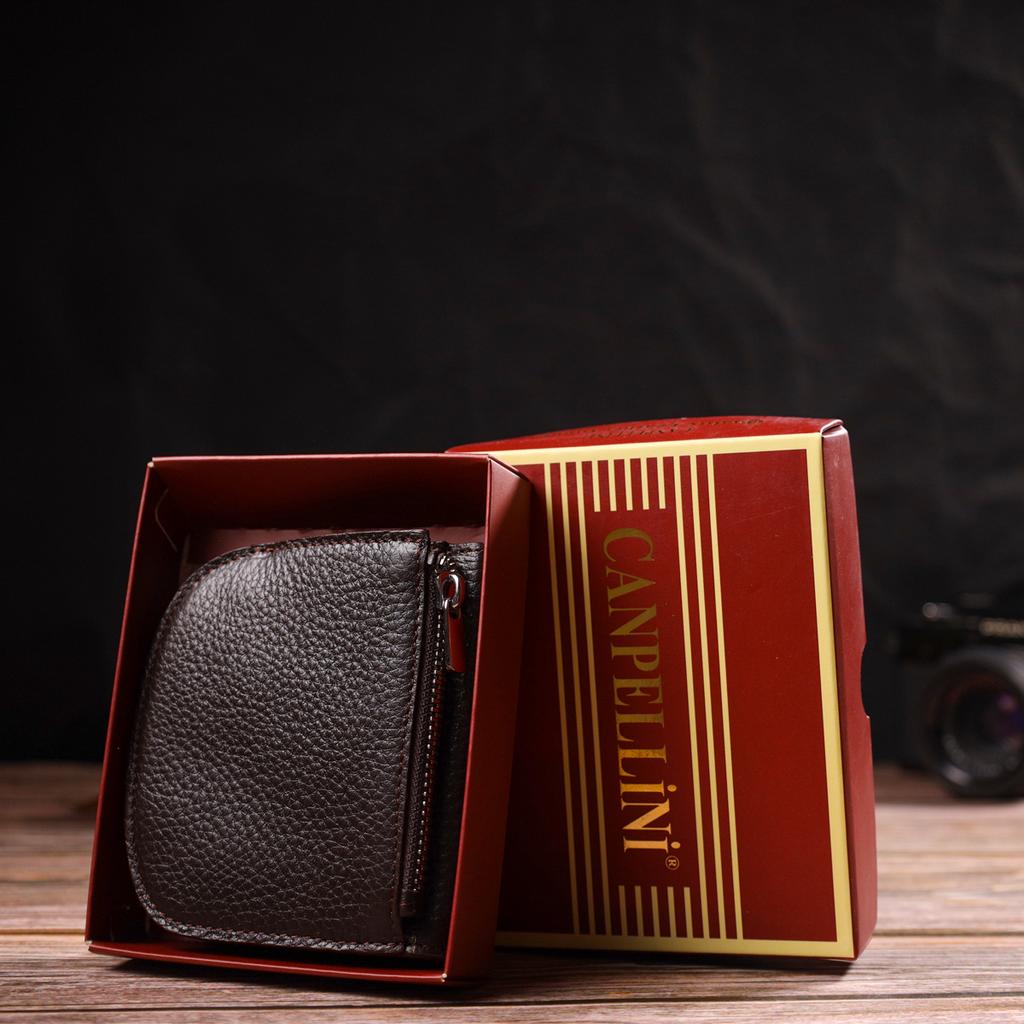 Semicircular Women's Wallet Made of Genuine Leather Flotar CANPELLINI 21835 Brown