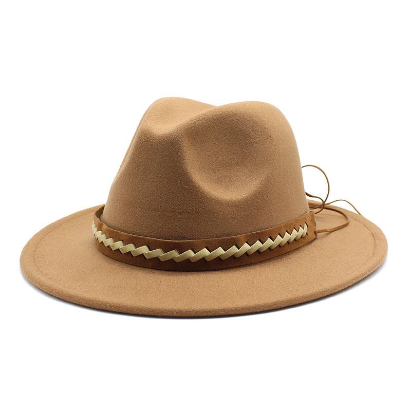 Men'S And Women'S Woolen Hats, Felt Hats, British Casual Jazz Hats, Gentleman'S Top Hats